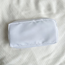 Load image into Gallery viewer, White Cosmetic Zip Bag