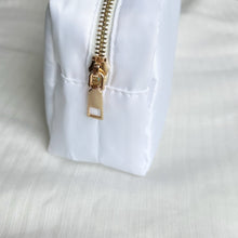 Load image into Gallery viewer, White Cosmetic Zip Bag