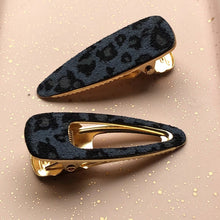 Load image into Gallery viewer, Blue Animal Print Hair Clips 2pk